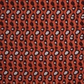 Two-Tone Polyester Lace – Burnt Orange and Maroon Animal Spots – Deadstock Two-Tone Polyester Lace – Burnt Orange and Maroon Animal Spots – Deadstock