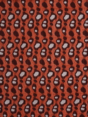 Two-Tone Polyester Lace – Burnt Orange and Maroon Animal Spots – Deadstock Two-Tone Polyester Lace – Burnt Orange and Maroon Animal Spots – Deadstock
