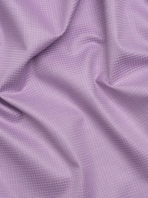Cotton Twill Shirting – Lavender and White Little Checks – Deadstock Cotton Twill Shirting – Lavender and White Little Checks – Deadstock