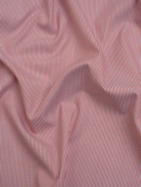 Cotton Oxford Shirting – Dark Red and White Stripes – Deadstock Cotton Oxford Shirting – Dark Red and White Stripes – Deadstock