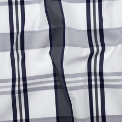 Cotton Shirting – Charcoal, White and Navy Plaid – Designer Deadstock Cotton Shirting – Charcoal, White and Navy Plaid – Designer Deadstock