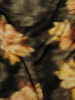 Polyester Crepe-Back Satin – Yellow, Tan and Olive Green Blurred Florals – Mood Exclusive Blurring Blossoms Print Polyester Crepe-Back Satin – Yellow, Tan and Olive Green Blurred Florals – Mood Exclusive Blurring Blossoms Print