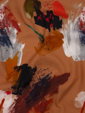 Linen and Rayon Woven – Burnt Orange and Black Abstract Brushstrokes – Mood Exclusive Pigment Playground Print Linen and Rayon Woven – Burnt Orange and Black Abstract Brushstrokes – Mood Exclusive Pigment Playground Print