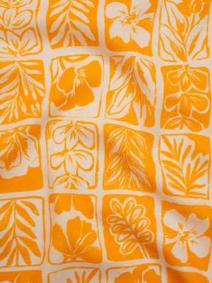 Linen and Rayon Woven – Sunshine Yellow and Cream Leaf and Flower Blocks – Mood Exclusive Terrarium Tendrils Print Linen and Rayon Woven – Sunshine Yellow and Cream Leaf and Flower Blocks – Mood Exclusive Terrarium Tendrils Print