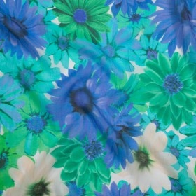 Viscose and Polyester Crepe Organza – Turquoise, Blue and Green Floral – Mood Exclusive Ultraviolets Print Viscose and Polyester Crepe Organza – Turquoise, Blue and Green Floral – Mood Exclusive Ultraviolets Print