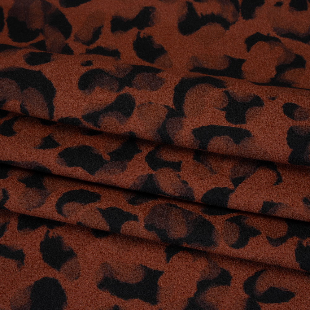 Viscose Crepe – Russet Brown and Black Abstract Spots – Mood Exclusive Smoldering Shadows Print Viscose Crepe – Russet Brown and Black Abstract Spots – Mood Exclusive Smoldering Shadows Print