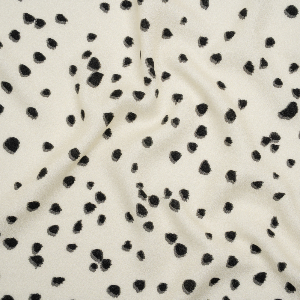 Viscose Crepe – Cream and Black Shadowed Spots – Mood Exclusive Peppered Paws Print Viscose Crepe – Cream and Black Shadowed Spots – Mood Exclusive Peppered Paws Print