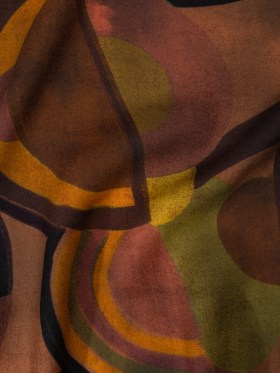 Viscose Crepe – Brown, Dark Red and Olive Green Soft Geometrics – Mood Exclusive Orphic Orbits Print Viscose Crepe – Brown, Dark Red and Olive Green Soft Geometrics – Mood Exclusive Orphic Orbits Print