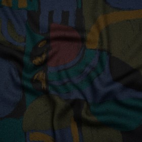 Viscose Crepe – Dark Green, Navy and Burgundy Painted Shapes – Mood Exclusive Painted Play Print Viscose Crepe – Dark Green, Navy and Burgundy Painted Shapes – Mood Exclusive Painted Play Print
