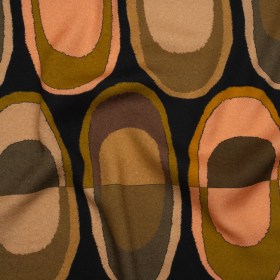Viscose Crepe – Olive, Peach and Black Lozenges – Mood Exclusive Sweet Suckers Print Viscose Crepe – Olive, Peach and Black Lozenges – Mood Exclusive Sweet Suckers Print