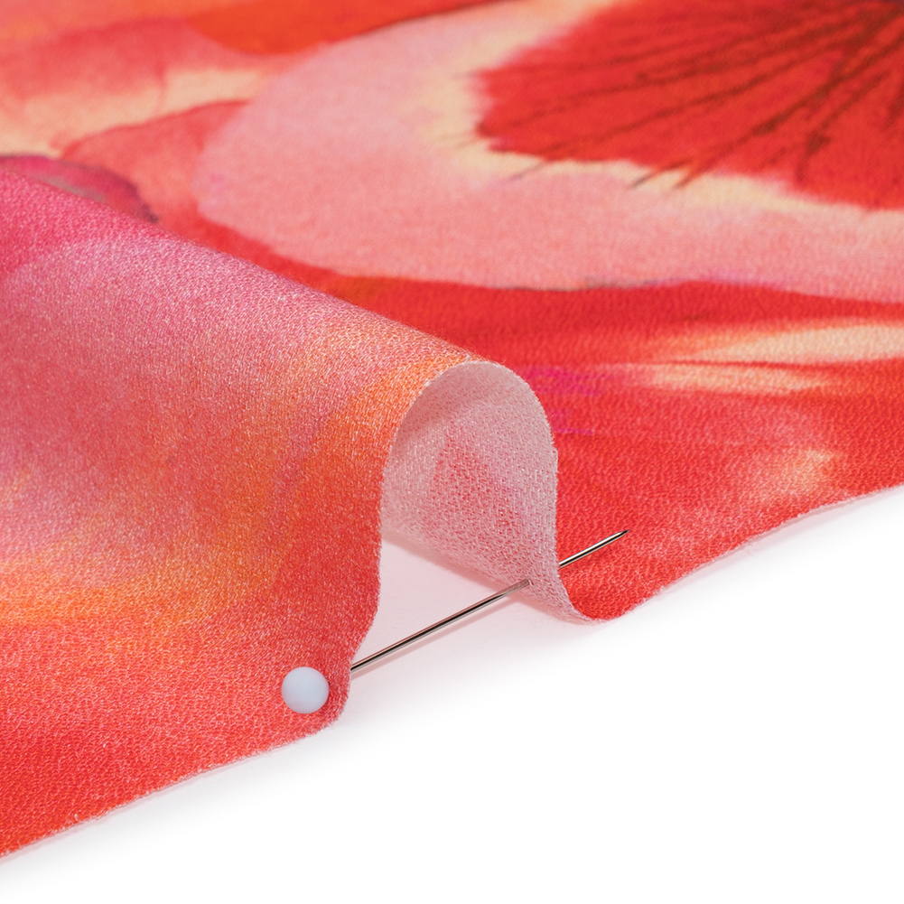 Viscose Crepe – Pink, Coral and Purple Watercolor Flowers – Mood Exclusive Orchid Around Print Viscose Crepe – Pink, Coral and Purple Watercolor Flowers – Mood Exclusive Orchid Around Print