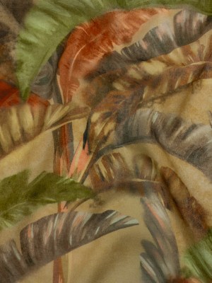 Cotton Crepe – Green and Orange Palm Leaves – Mood Exclusive Frond Fantasy Print Cotton Crepe – Green and Orange Palm Leaves – Mood Exclusive Frond Fantasy Print