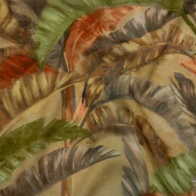Cotton Crepe – Green and Orange Palm Leaves – Mood Exclusive Frond Fantasy Print Cotton Crepe – Green and Orange Palm Leaves – Mood Exclusive Frond Fantasy Print