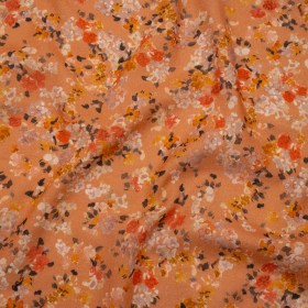 Cotton Crepe – Peach, Red and Golden Yellow Spotty Florals – Mood Exclusive Dancing Drifts Print Cotton Crepe – Peach, Red and Golden Yellow Spotty Florals – Mood Exclusive Dancing Drifts Print