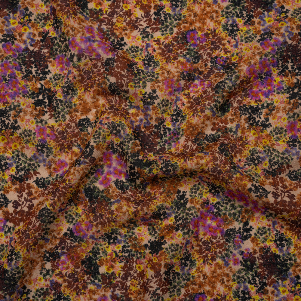 Cotton Crepe – Brown, Purple and Yellow Little Flowers – Mood Exclusive Crocus Confetti Print Cotton Crepe – Brown, Purple and Yellow Little Flowers – Mood Exclusive Crocus Confetti Print