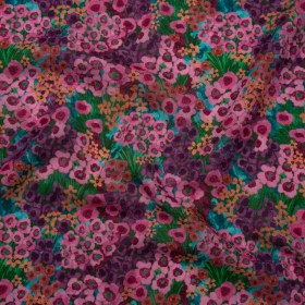 Cotton Crepe – Pink, Purple and Green Popping Flowers – Mood Exclusive Poppy Parade Print Cotton Crepe – Pink, Purple and Green Popping Flowers – Mood Exclusive Poppy Parade Print