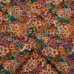 Cotton Crepe – Orange, Rose and Teal Popping Flowers – Mood Exclusive Poppy Parade Print Cotton Crepe – Orange, Rose and Teal Popping Flowers – Mood Exclusive Poppy Parade Print