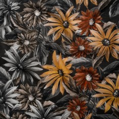 Cotton Crepe – Gray, Yellow and Red Florals – Mood Exclusive Fated Florals Print Cotton Crepe – Gray, Yellow and Red Florals – Mood Exclusive Fated Florals Print