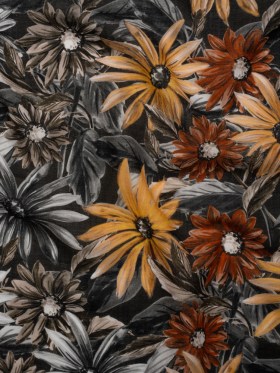 Cotton Crepe – Gray, Yellow and Red Florals – Mood Exclusive Fated Florals Print Cotton Crepe – Gray, Yellow and Red Florals – Mood Exclusive Fated Florals Print