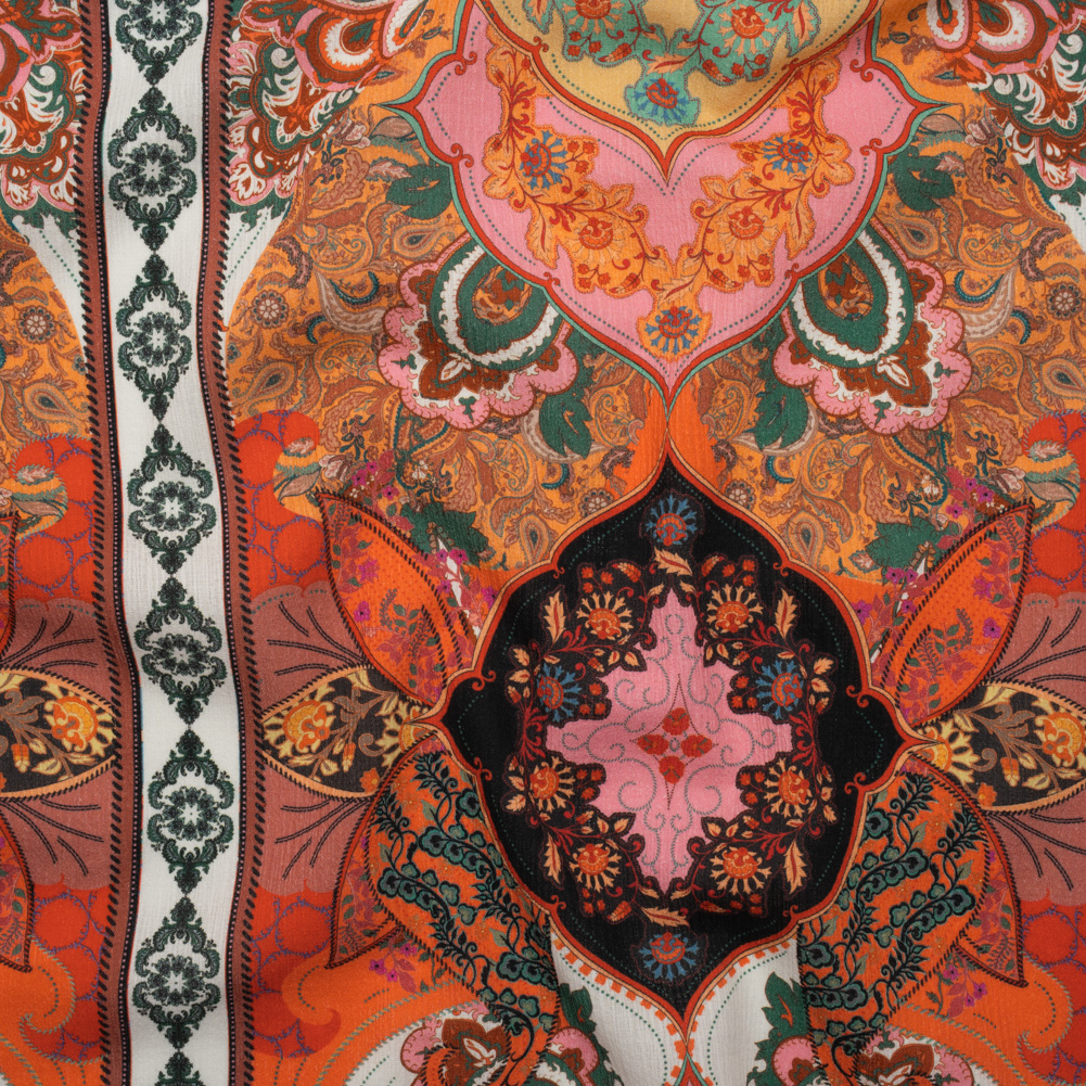Slubbed Gauzy Cotton Woven Panel – Pink, Orange and Teal Paisley – Mood Exclusive La Vie Boheme Print Slubbed Gauzy Cotton Woven Panel – Pink, Orange and Teal Paisley – Mood Exclusive La Vie Boheme Print