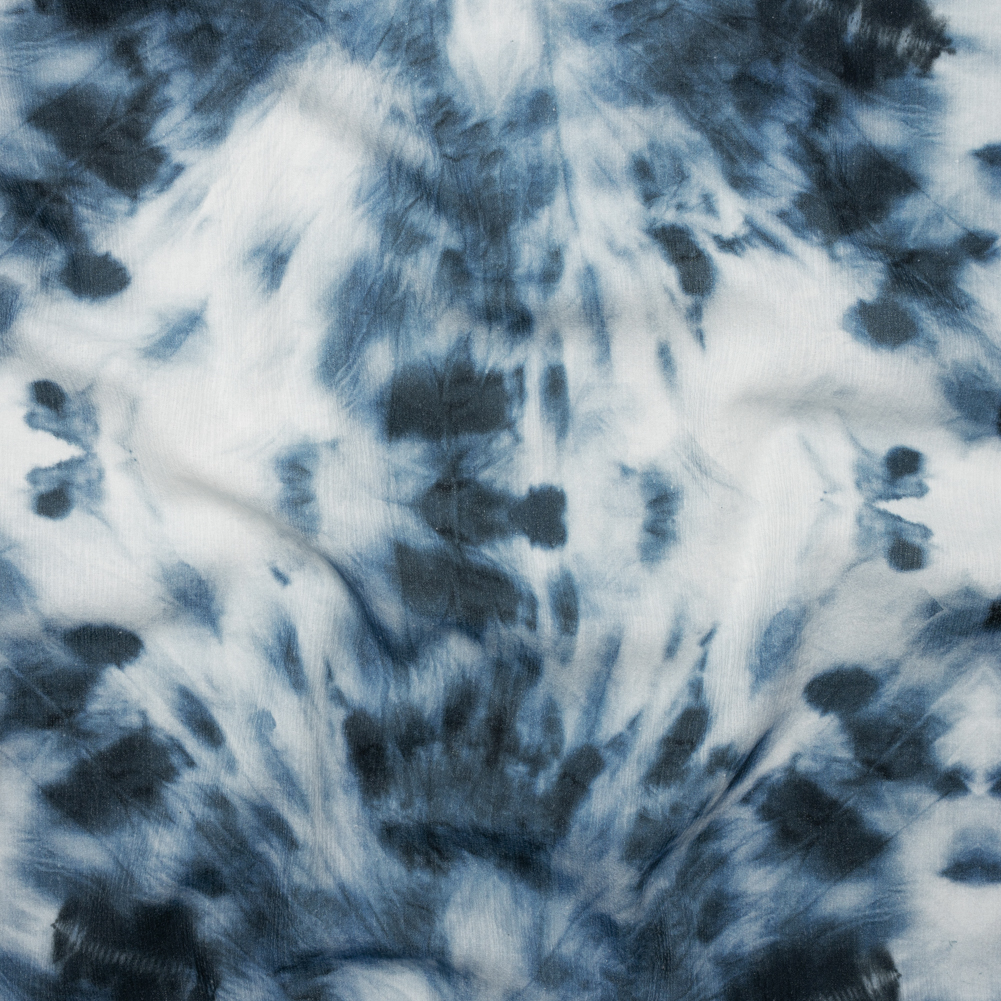 Slubbed Gauzy Cotton Woven – Denim Blue and White Tie Dye – Mood Exclusive Rorschach Revelations Print Slubbed Gauzy Cotton Woven – Denim Blue and White Tie Dye – Mood Exclusive Rorschach Revelations Print
