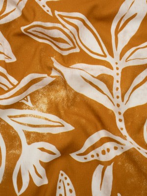 Slubbed Gauzy Cotton Woven – Orange Ochre and Cream Vines – Mood Exclusive Sandswept Tangle Print Slubbed Gauzy Cotton Woven – Orange Ochre and Cream Vines – Mood Exclusive Sandswept Tangle Print