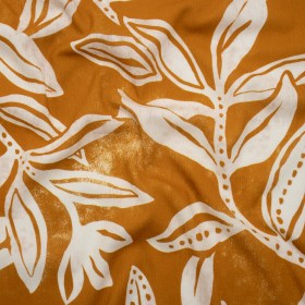 Slubbed Gauzy Cotton Woven – Orange Ochre and Cream Vines – Mood Exclusive Sandswept Tangle Print Slubbed Gauzy Cotton Woven – Orange Ochre and Cream Vines – Mood Exclusive Sandswept Tangle Print