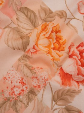 Crinkled Cotton Gauzy Woven – Peach, Orange and Sage Fractured Floral Patchwork – Mood Exclusive Cottage Curios Print Crinkled Cotton Gauzy Woven – Peach, Orange and Sage Fractured Floral Patchwork – Mood Exclusive Cottage Curios Print
