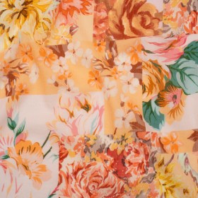 Crinkled Cotton Gauzy Woven – Orange, Peach and Sunny Yellow FLoral Patchwork – Mood Exclusive Sunset Sonata Print Crinkled Cotton Gauzy Woven – Orange, Peach and Sunny Yellow FLoral Patchwork – Mood Exclusive Sunset Sonata Print