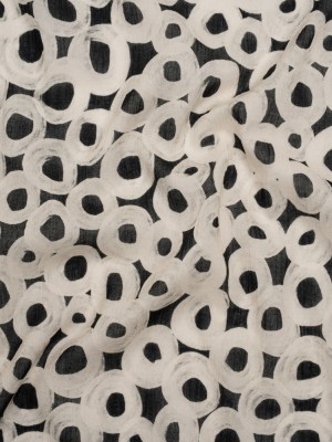 Crinkled Cotton Gauzy Woven – Black and White Painted Circles – Mood Exclusive The Space Between Print Crinkled Cotton Gauzy Woven – Black and White Painted Circles – Mood Exclusive The Space Between Print