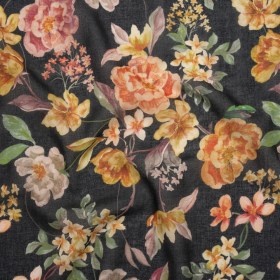 Cotton Voile – Black, Pink and Yellow Floral – Mood Exclusive Nocturne Garden Print Cotton Voile – Black, Pink and Yellow Floral – Mood Exclusive Nocturne Garden Print