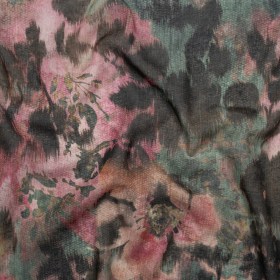Cotton Voile – Rose, Forest Green and Black Ikat Floral Shadows – Mood Exclusive Eclipse Euphoria Print Cotton Voile – Rose, Forest Green and Black Ikat Floral Shadows – Mood Exclusive Eclipse Euphoria Print