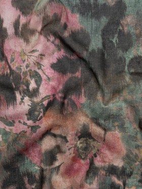 Cotton Voile – Rose, Forest Green and Black Ikat Floral Shadows – Mood Exclusive Eclipse Euphoria Print Cotton Voile – Rose, Forest Green and Black Ikat Floral Shadows – Mood Exclusive Eclipse Euphoria Print
