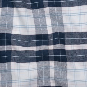 Cotton Oxford Shirting – Navy Blue, Baby Pink and White Plaid – Deadstock Cotton Oxford Shirting – Navy Blue, Baby Pink and White Plaid – Deadstock
