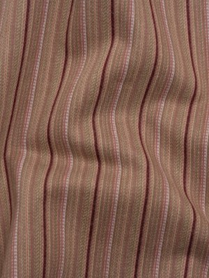 Brushed Stretch Cotton Twill – Taupe, Rose Pink and Berry Red Stripes – Deadstock Brushed Stretch Cotton Twill – Taupe, Rose Pink and Berry Red Stripes – Deadstock