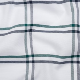 Cotton Oxford Shirting – Dark Green, Navy and White Plaid – Deadstock Cotton Oxford Shirting – Dark Green, Navy and White Plaid – Deadstock