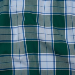 Cotton Shirting – Forest Green and Sky Blue Plaid – Designer Deadstock Cotton Shirting – Forest Green and Sky Blue Plaid – Designer Deadstock