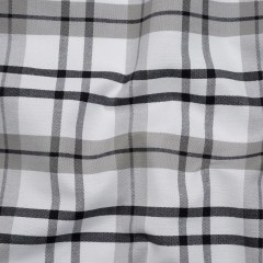 Cotton Oxford Shirting – Dark Navy, Gray and White Plaid – Deadstock Cotton Oxford Shirting – Dark Navy, Gray and White Plaid – Deadstock