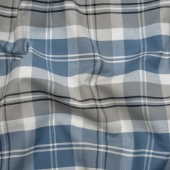 Cotton Oxford Shirting – Blue, Gray and White Plaid – Deadstock Cotton Oxford Shirting – Blue, Gray and White Plaid – Deadstock