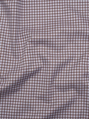 Cotton Twill Shirting Made in Italy – Pale Lavender and Brown Little Windowpane Check – Deadstock Cotton Twill Shirting Made in Italy – Pale Lavender and Brown Little Windowpane Check – Deadstock
