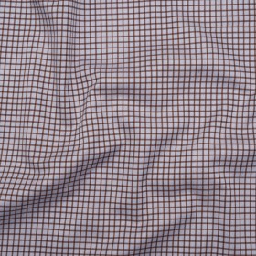Cotton Twill Shirting Made in Italy – Pale Lavender and Brown Little Windowpane Check – Deadstock Cotton Twill Shirting Made in Italy – Pale Lavender and Brown Little Windowpane Check – Deadstock