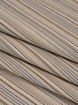 Stretch Cotton Twill – Tan, Light Blue and Dark Brown Barcode Stripes – Deadstock Stretch Cotton Twill – Tan, Light Blue and Dark Brown Barcode Stripes – Deadstock
