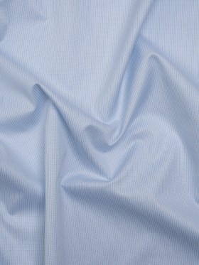 Cotton Shirting – Light Blue and White Tiny Tattersall Check – Deadstock Cotton Shirting – Light Blue and White Tiny Tattersall Check – Deadstock