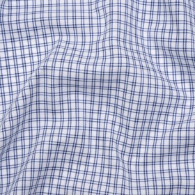Cotton Oxford Shirting – Bright Blue and White Checks – Deadstock Cotton Oxford Shirting – Bright Blue and White Checks – Deadstock