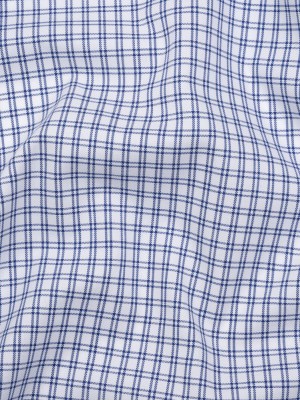 Cotton Oxford Shirting – Bright Blue and White Checks – Deadstock Cotton Oxford Shirting – Bright Blue and White Checks – Deadstock