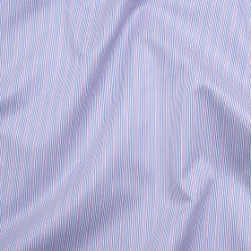 Cotton Twill Shirting – Dark Blue, Lavender and White Stripes – Deadstock Cotton Twill Shirting – Dark Blue, Lavender and White Stripes – Deadstock