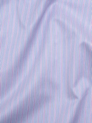 Cotton Twill Shirting – Dark Blue, Lavender and White Stripes – Deadstock Cotton Twill Shirting – Dark Blue, Lavender and White Stripes – Deadstock