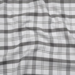 Cotton Oxford Shirting – Gray and White Check Plaid – Deadstock Cotton Oxford Shirting – Gray and White Check Plaid – Deadstock