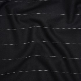 Stretch Cotton and Polyester Suiting – Black and White Stitched Stripes – Deadstock Stretch Cotton and Polyester Suiting – Black and White Stitched Stripes – Deadstock