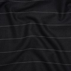 Stretch Cotton and Polyester Suiting – Black and White Stitched Stripes – Deadstock Stretch Cotton and Polyester Suiting – Black and White Stitched Stripes – Deadstock